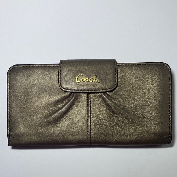 Coach Metallic Bronze Women's Wallet - Picture 1 of 8